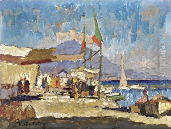 View Of Naples Oil Painting by Konstantin Ivanovich Gorbatov