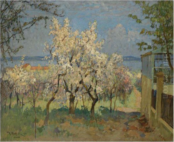 Flowering Trees, Werder Oil Painting by Konstantin Ivanovich Gorbatov