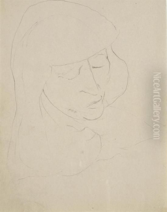 Portrait Of Elaine De Kooning Oil Painting by Arshile Gorky