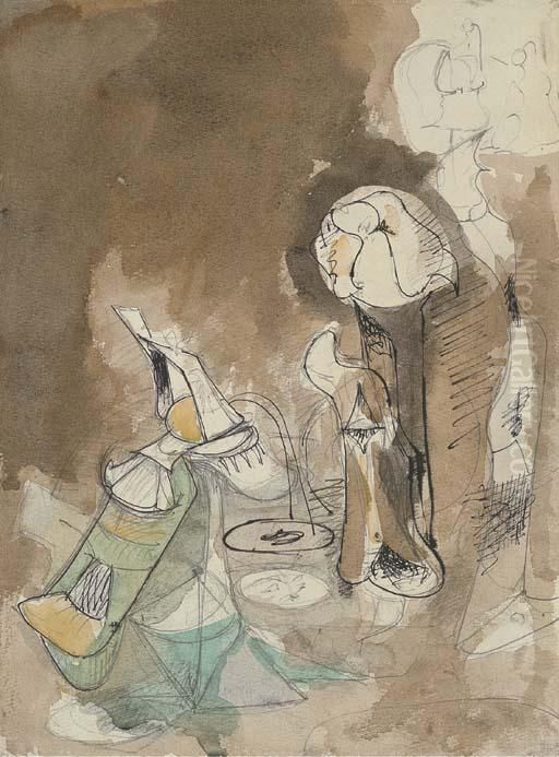 Fireplace In Virginia Oil Painting by Arshile Gorky