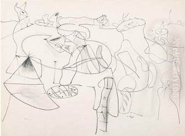 Sans Titre Oil Painting by Arshile Gorky