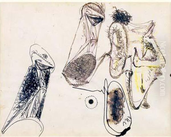 Sans Titre, Circa 1941 Oil Painting by Arshile Gorky