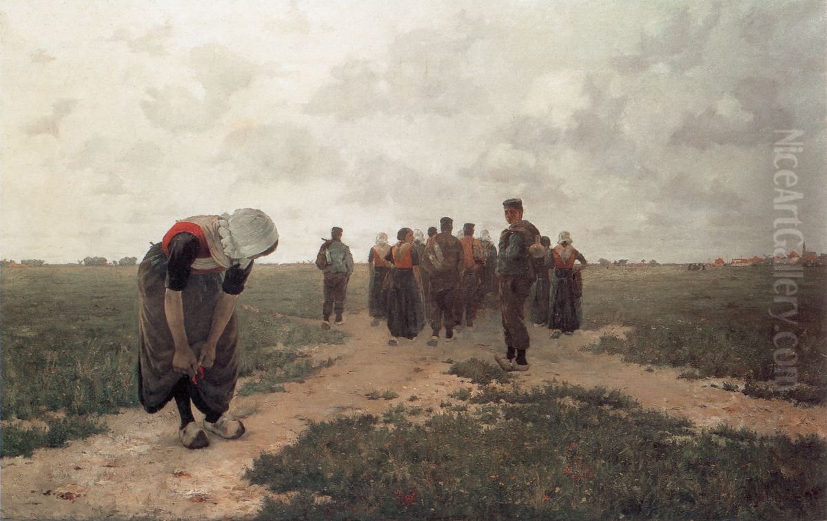 Returning from Work Oil Painting by Walter MacEwen