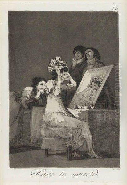 Hasta La Muerte Oil Painting by Francisco Goya Fuendetodos