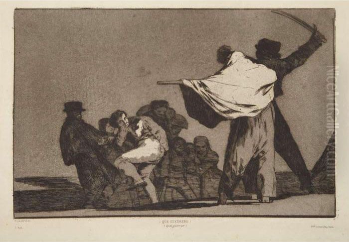 Que Guerrero!; Una Reina Del Circo; Otras Leyes Por El Pueblo; Lluvia De Toros Oil Painting by Francisco Goya Fuendetodos