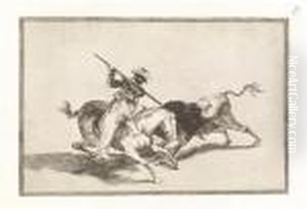 La Tauromaquia Oil Painting by Francisco Goya Fuendetodos