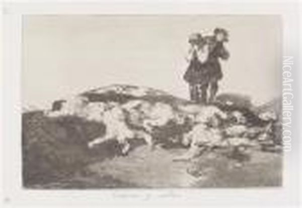 Los Desastres De La Guerra Oil Painting by Francisco Goya Fuendetodos