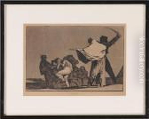 Que Guerrero From Los Proverbios Oil Painting by Francisco Goya Fuendetodos