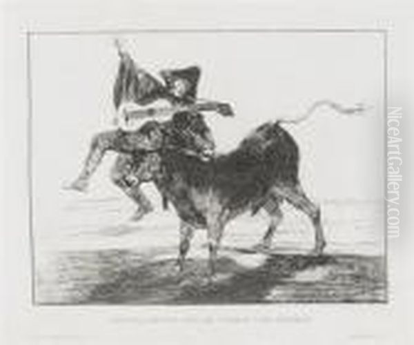 Aveugle Enleve Sur Les Cornes D'un Taureau Oil Painting by Francisco Goya Fuendetodos