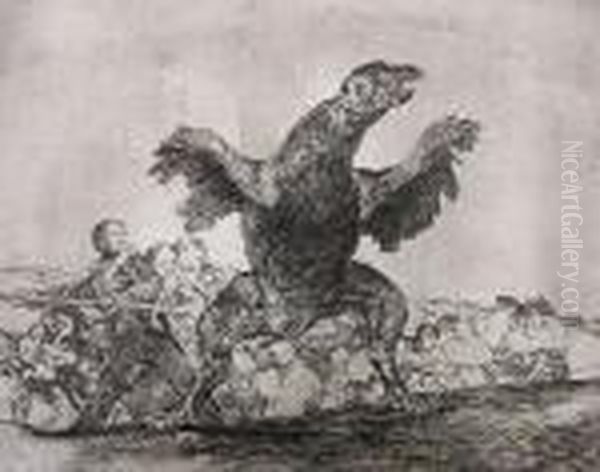 From Los Desastres De La Guerra Oil Painting by Francisco Goya Fuendetodos
