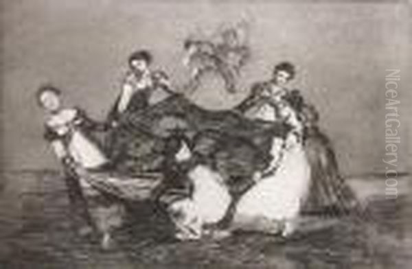 Pesa Mas Quie Un Burro Muerto,pl. 1, Fromproverbios Oil Painting by Francisco Goya Fuendetodos