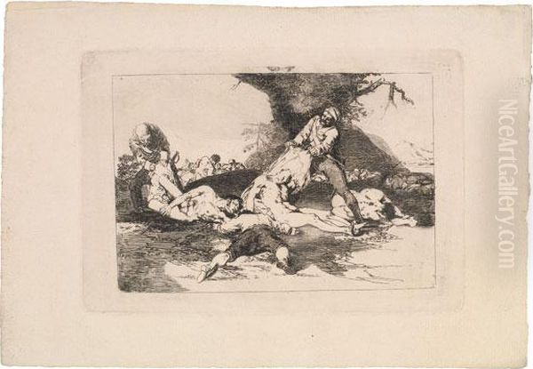 Se Aprovechan - They Make Use Of Them - Sie Machen Sich's Zunutze Oil Painting by Francisco Goya Fuendetodos