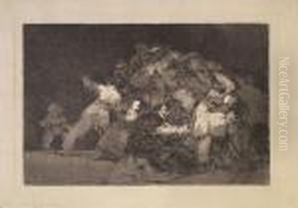 Unas De Gato Y Habito De Beato -
 Disparate General - The Claws Of A Cat And The Dress Of A Devotee ... -
 Allgemeine Torheit Oil Painting by Francisco Goya Fuendetodos