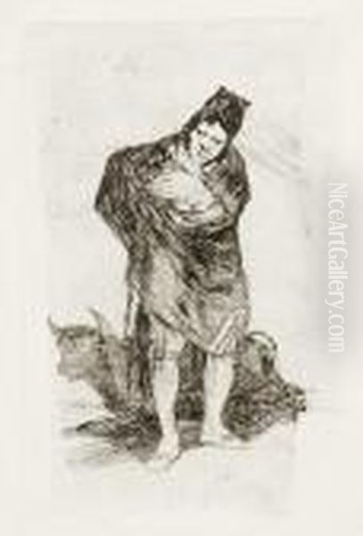 El Embozado -el Torero Anciano - The Old Bullfighter Oil Painting by Francisco Goya Fuendetodos
