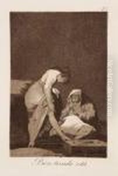 Bien Tirada Esta. Oil Painting by Francisco Goya Fuendetodos