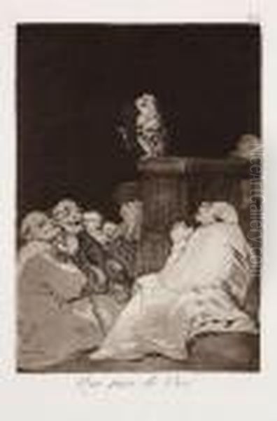 Que Picode Oro ! Oil Painting by Francisco Goya Fuendetodos