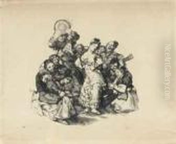 El Vito - The Andalusian Dance Oil Painting by Francisco Goya Fuendetodos