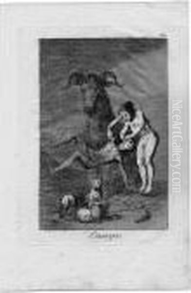 Ensayos Oil Painting by Francisco Goya Fuendetodos