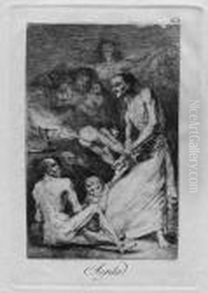 Sopla Oil Painting by Francisco Goya Fuendetodos