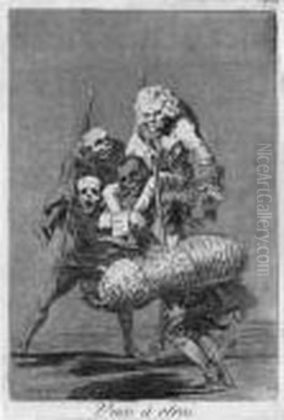 Unos A Otros Oil Painting by Francisco Goya Fuendetodos