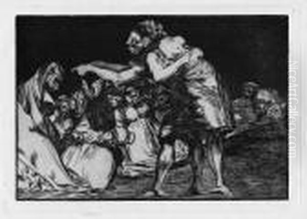 La Que Mal Marida Nunca Le Falta Que Diga: Oil Painting by Francisco Goya Fuendetodos