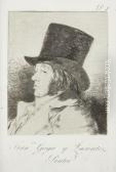 Los Caprichos, Plate I: Francisco Goya Y Lucientes, Pintor Oil Painting by Francisco Goya Fuendetodos