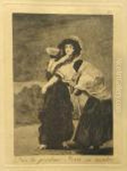 Dios La Perdone; Chiton; Mala Noche, From Los Caprichos Oil Painting by Francisco Goya Fuendetodos