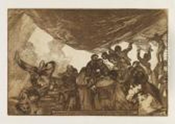 Sin Recomendarse A Dios Ni Al Diablo Oil Painting by Francisco Goya Fuendetodos