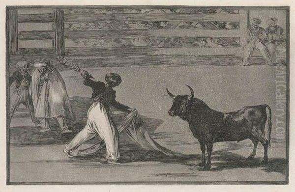 Origen De Los Arpones O Banderillas Oil Painting by Francisco Goya Fuendetodos