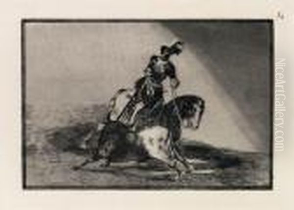 Carlos V 
Lanceado Un Toro En La Plaza De Valladolid Oil Painting by Francisco Goya Fuendetodos