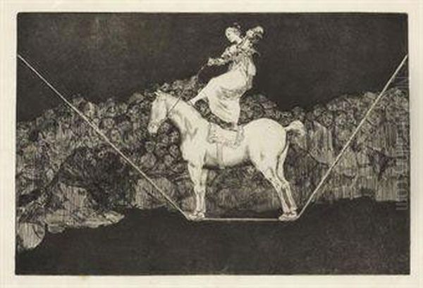Bailando En Una Cuerda Floja Oil Painting by Francisco Goya Fuendetodos