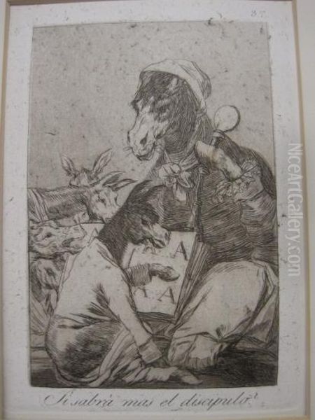 Si Sabra Mas El Discipulo Oil Painting by Francisco Goya Fuendetodos