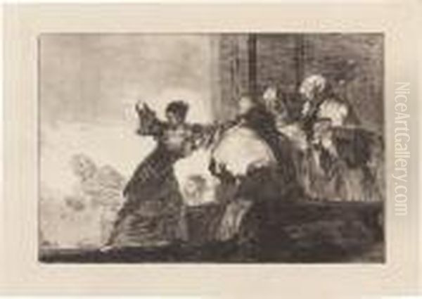 Sinrecomendarse A Dios Ni Al Diablo - Disparate Claro Oil Painting by Francisco Goya Fuendetodos