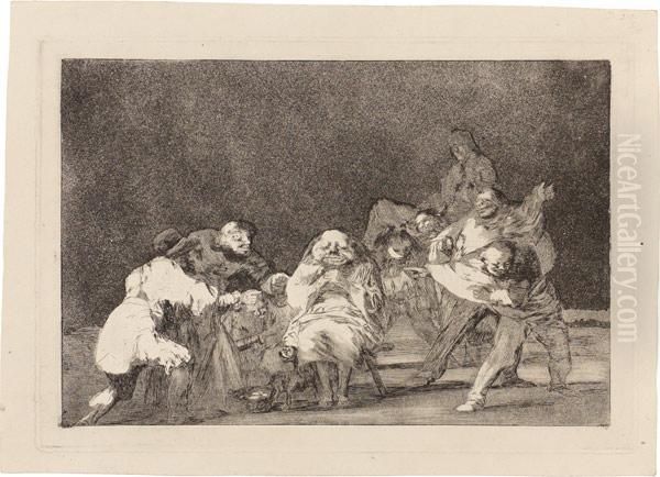 El Que No Teama, Burlando Te Difama - La Lealtad Oil Painting by Francisco Goya Fuendetodos