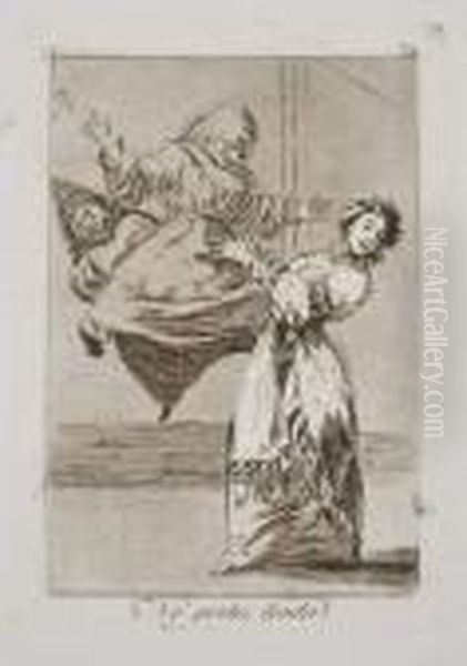 No Grites, Tonta Oil Painting by Francisco Goya Fuendetodos