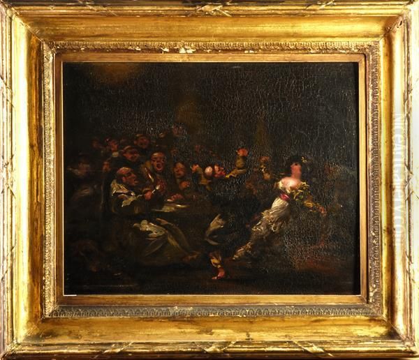 Frati E Ballerina Oil Painting by Francisco Goya Fuendetodos