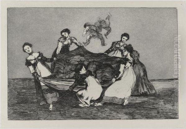 Los Proverbios (d. 202-219; H. 248-265) Oil Painting by Francisco Goya Fuendetodos