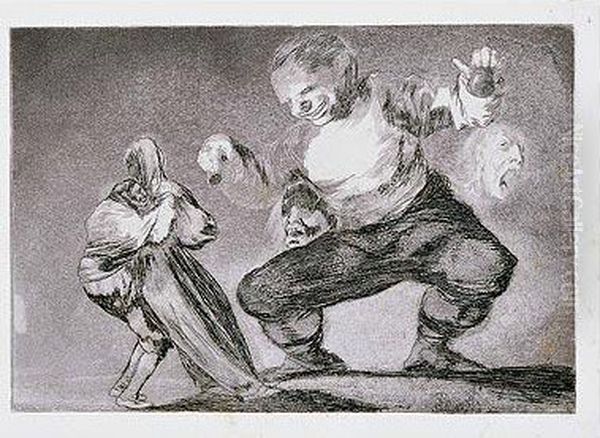 Los Proverbios O Losdisparates Oil Painting by Francisco Goya Fuendetodos