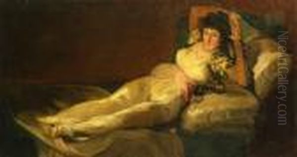 Maja Vestida Oil Painting by Francisco Goya Fuendetodos