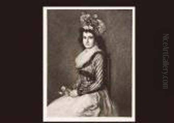 Girl With Rose Oil Painting by Francisco Goya Fuendetodos