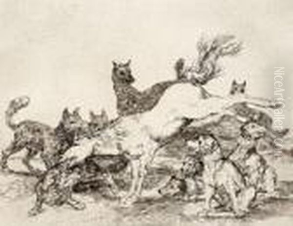 Se Defiende Bien Oil Painting by Francisco Goya Fuendetodos