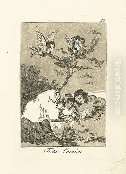 Todos Caeran. Oil Painting by Francisco Goya Fuendetodos