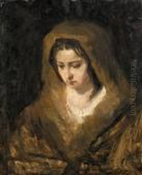 Femme Pensive Oil Painting by Francisco Goya Fuendetodos