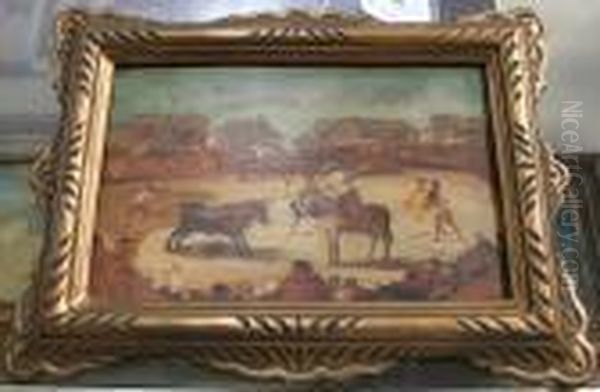 Study Of A Bull Fight With Spectators Looking On Oil Painting by Francisco Goya Fuendetodos