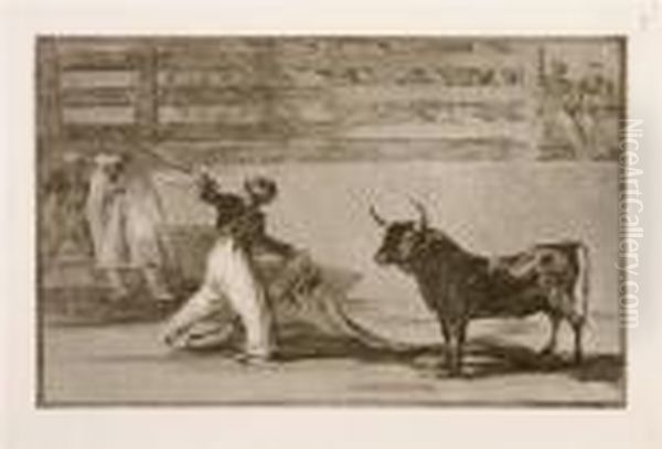 Origen De Los Arpones O Banderillas Oil Painting by Francisco Goya Fuendetodos