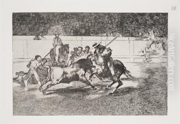 Scena Di Corrida Oil Painting by Francisco Goya Fuendetodos