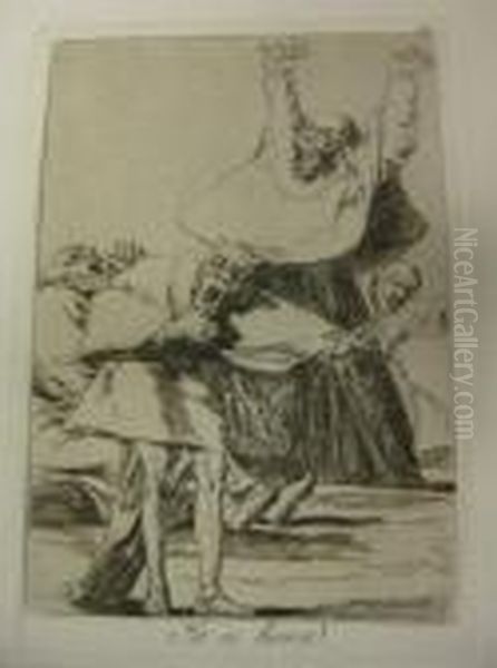 Two Aquatints With Etching. Oil Painting by Francisco Goya Fuendetodos