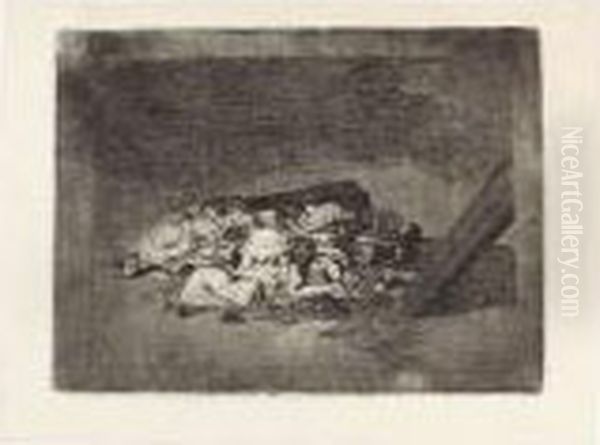 Muertos Recogidos - Harvest Of 
The Dead - Leichenhaufen [die Toten] Blatt 63 Der Folge â€¹los Desastres 
De La Guerraâ€º Oil Painting by Francisco Goya Fuendetodos
