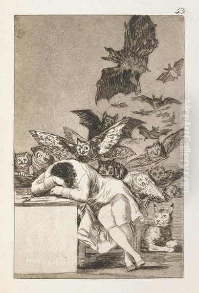 Los Caprichos. Oil Painting by Francisco Goya Fuendetodos