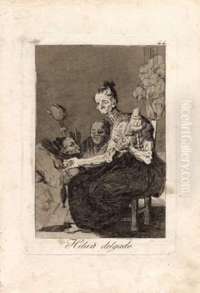 Hilan Delgado. Los Caprichos Oil Painting by Francisco Goya Fuendetodos